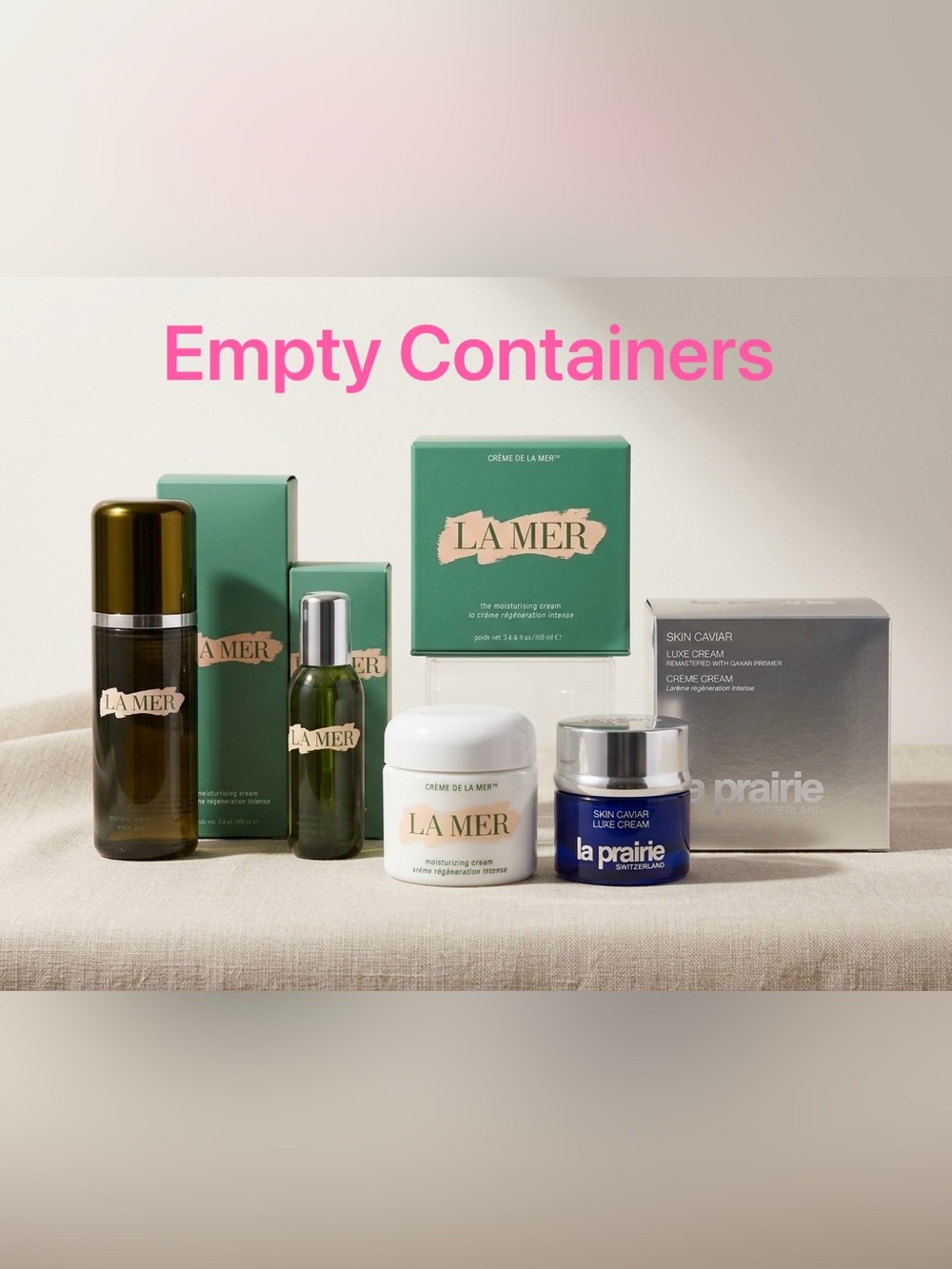 Luxury Aesthetic: Authentic La Mer & La Prairie Packaging Set (empty)